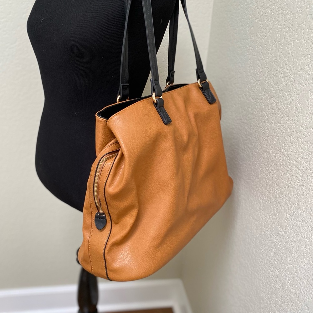 Vegan Leather Caramel Tote Bag